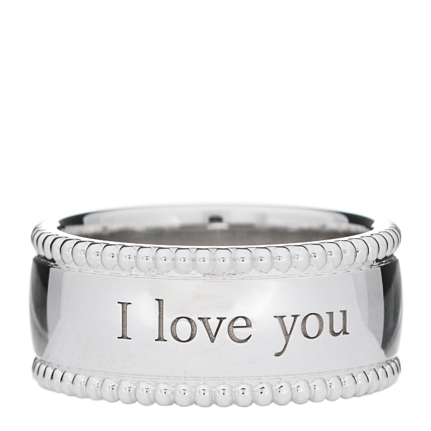 Tiffany Sterling Silver Milgrain I Love You Band Ring 48 4.5 1 of 6