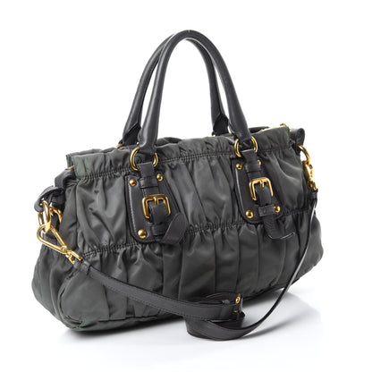 Prada Tessuto Nylon Gaufre Shopping Satchel Fumo 3 of 13