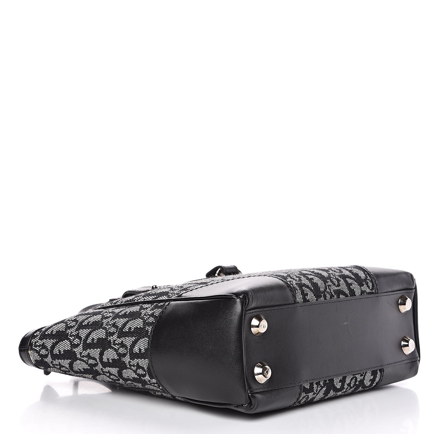 Christian Dior Denim Calfskin Monogram Tote Black 4 of 12
