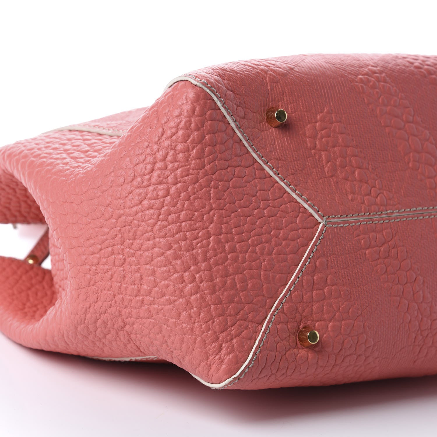 Burberry Signature Grain Calfskin Check Embossed Small Canterbury Tote Rose Pink 6 of 10