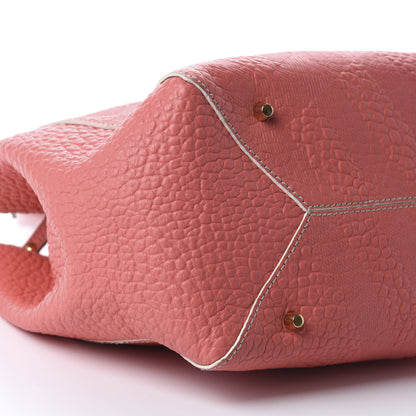 Burberry Signature Grain Calfskin Check Embossed Small Canterbury Tote Rose Pink 6 of 10