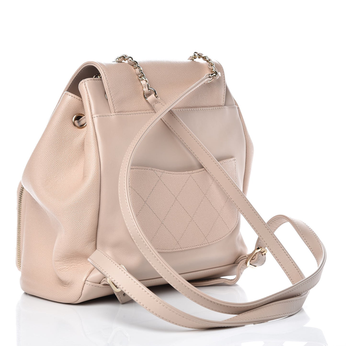 Caviar Quilted Business Affinity Backpack Beige