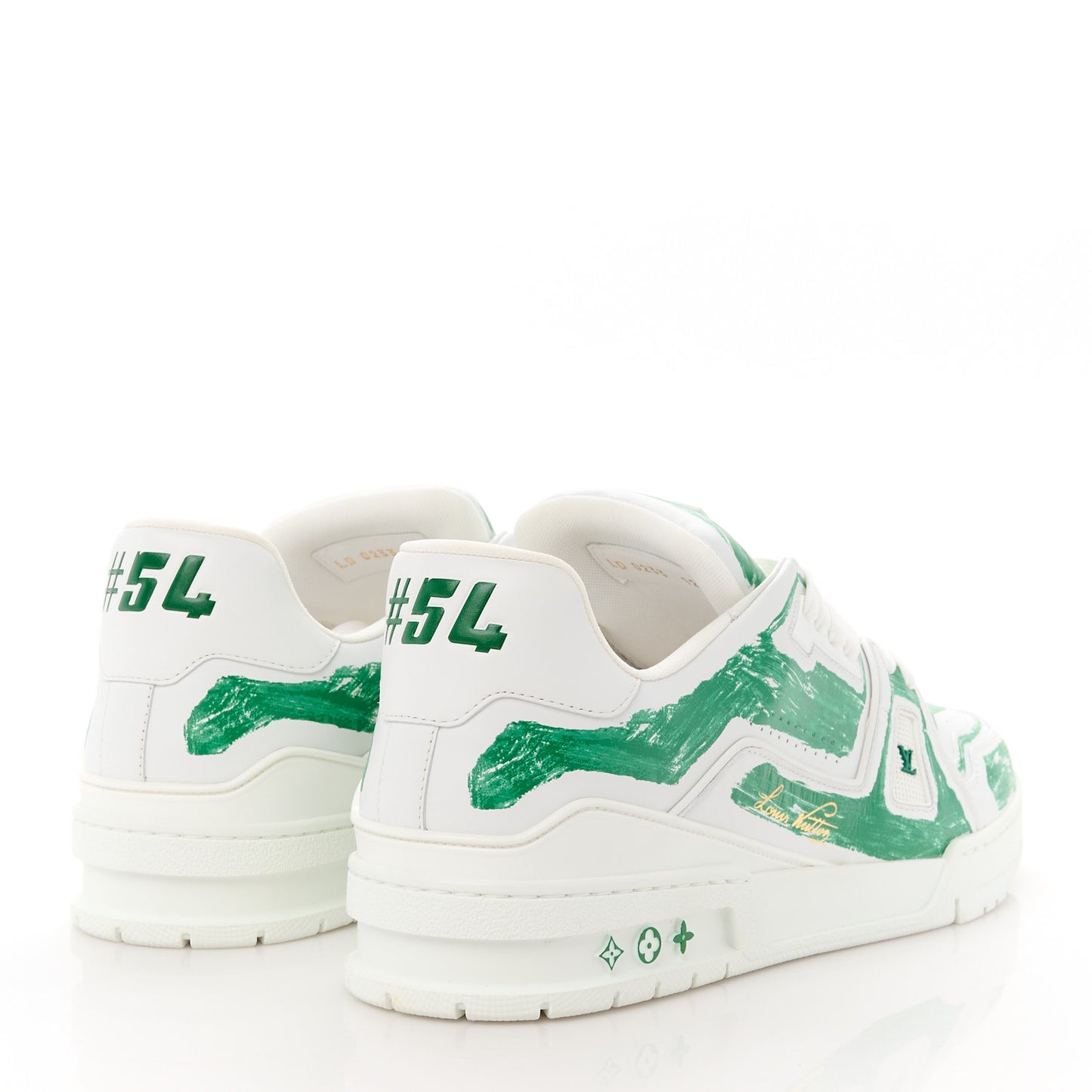 Calfskin Monogram Mens LV Trainer Sneakers 12 Green