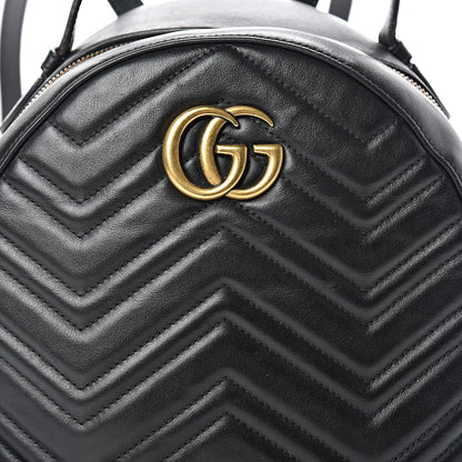 Gucci Calfskin Matelasse GG Marmont Dome Backpack Black 7 of 16