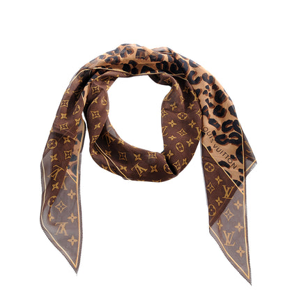 Louis Vuitton Leopard Monogram Silk Scarf 1 of 5