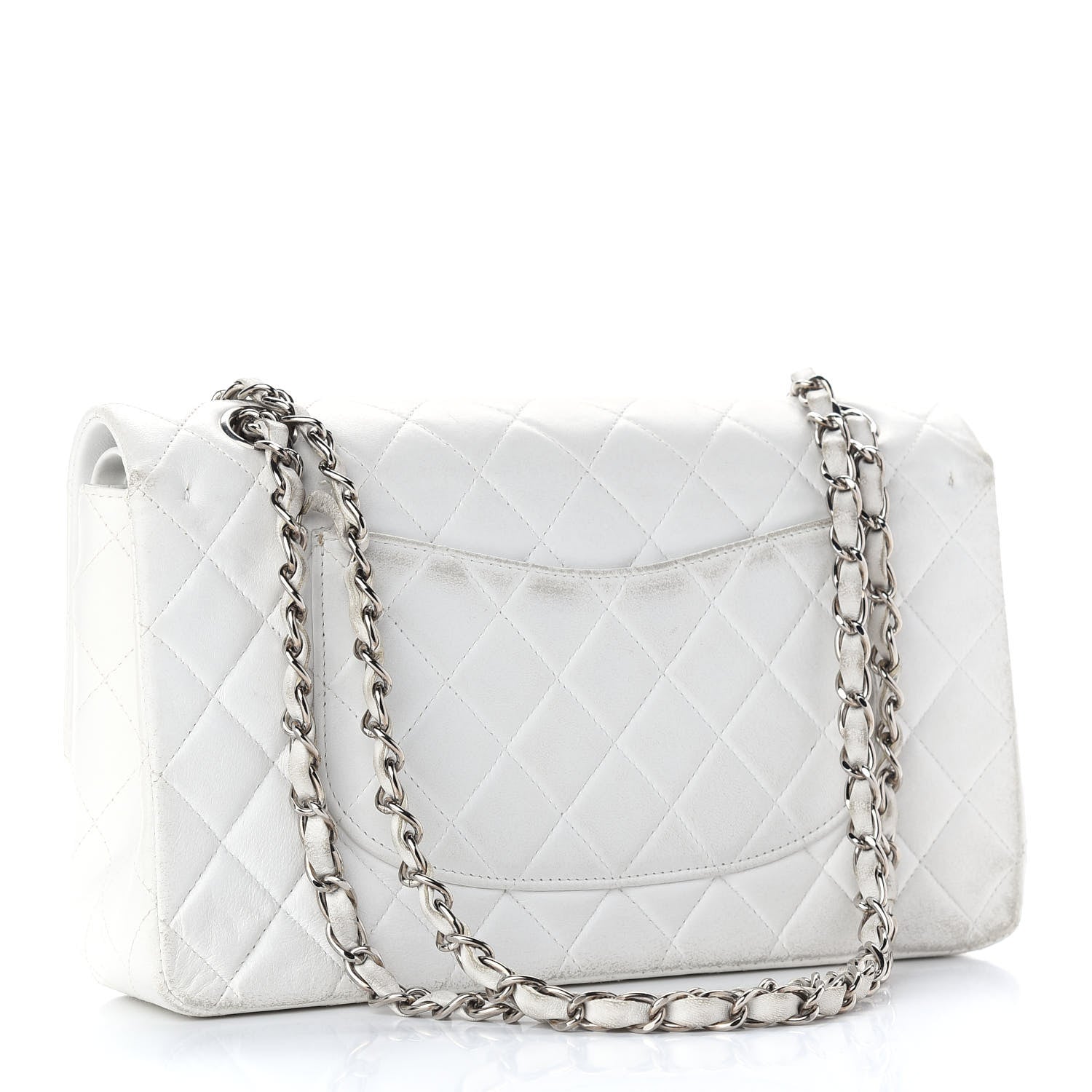 Chanel Lambskin Quilted Medium Double Flap White 3 of 16