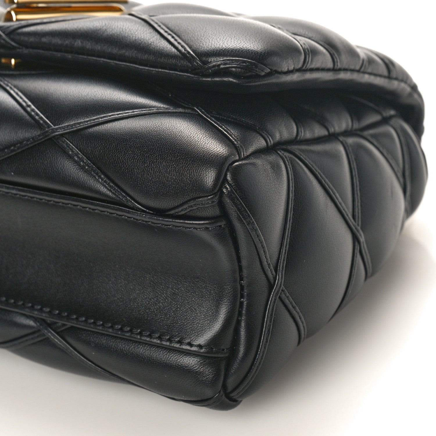 Louis Vuitton Lambskin Malletage Top Handle GO-14 MM Black 8 of 8