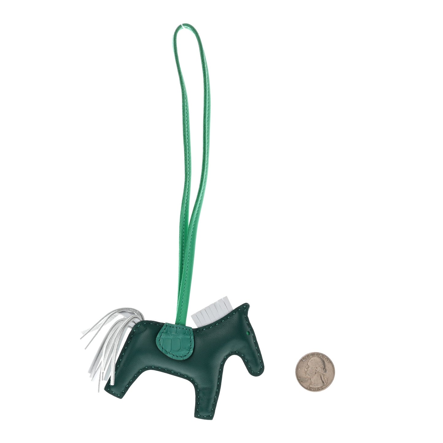Milo Lambskin Matte Alligator Touch Grigri Rodeo Horse Bag Charm PM Malachite Menthe Bleu Brume Very Jade