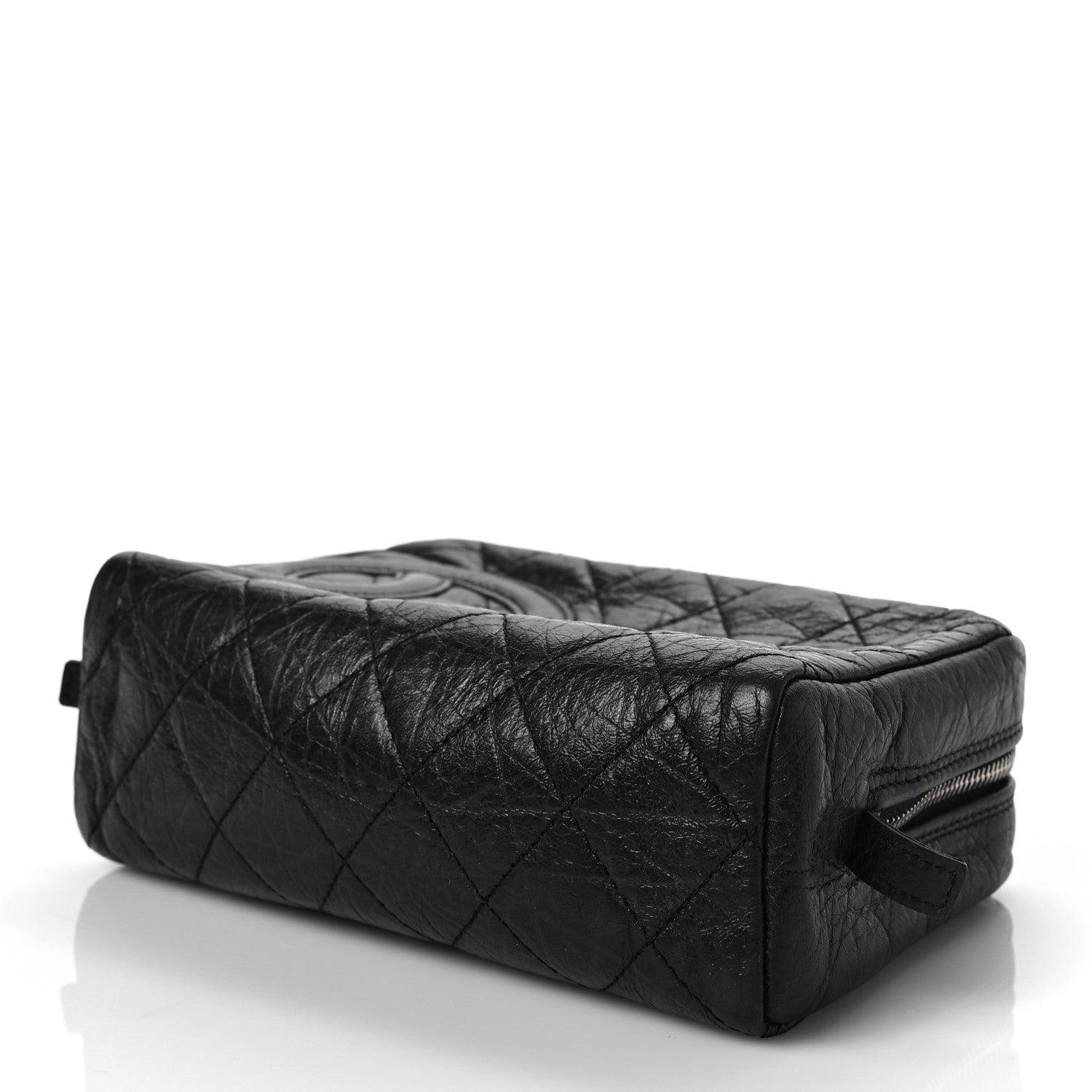 Chanel Aged Calfskin Quilted Cambon Cosmetic Case Black 8 of 8