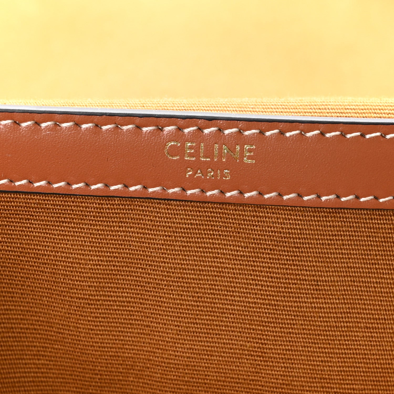 Celine Triomphe Canvas Calfskin Folco Backpack Tan 6 of 9