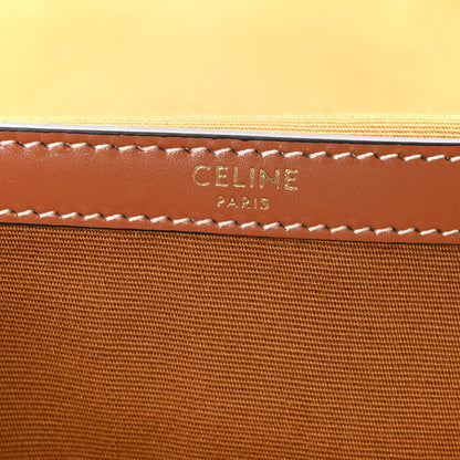 Celine Triomphe Canvas Calfskin Folco Backpack Tan 6 of 9