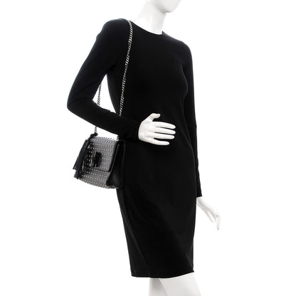 Gucci Calfskin Medium Studded Miss Bamboo Shoulder Bag Black 2 of 7