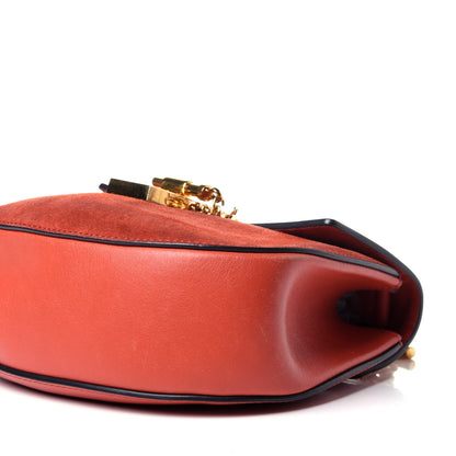 Chloe Lambskin Suede Calfskin Mini Drew Shoulder Bag Poppy 8 of 13