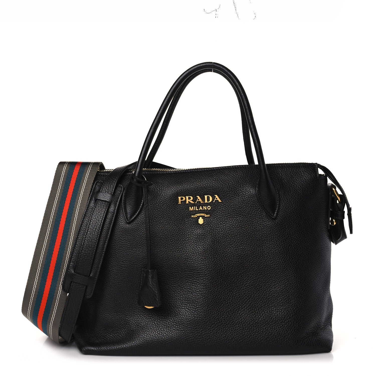 Prada Vitello Daino Tote Black 1 of 8