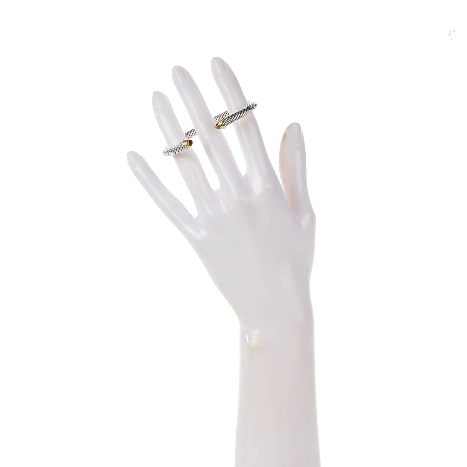 David Yurman Sterling Silver 14K Yellow Gold Citrine 5mm Cable Classics Petite Color Bracelet 2 of 5