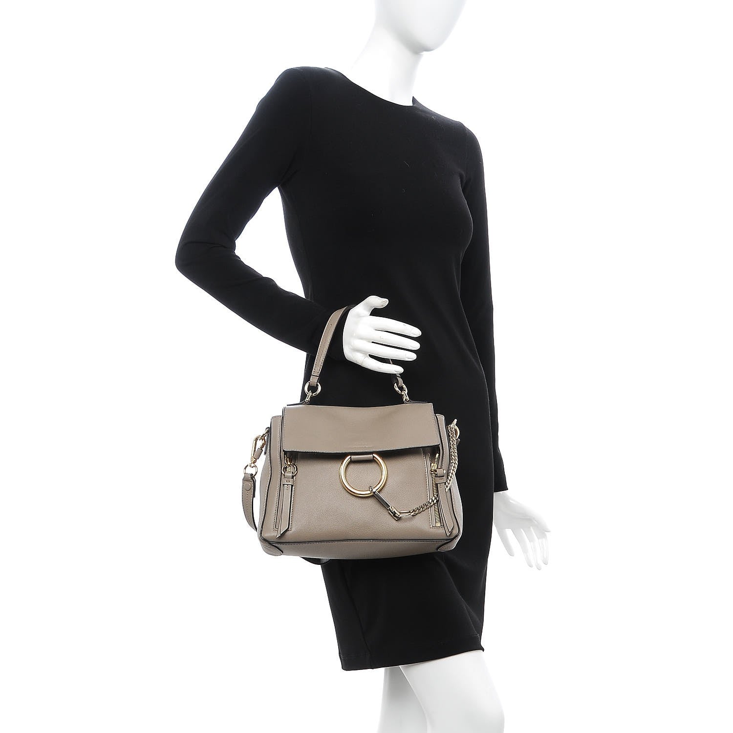 Chloe Calfskin Small Faye Day Shoulder Bag Motty Grey 3 of 8