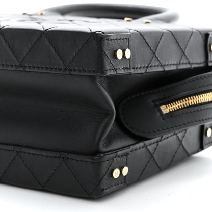 Chanel Calfskin Quilted Studded Square Vanity Case Black 10 of 10