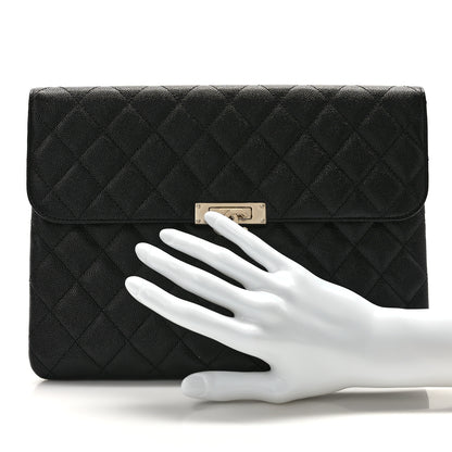 Chanel Caviar Quilted Medium Golden Class Pouch Black 2 of 9