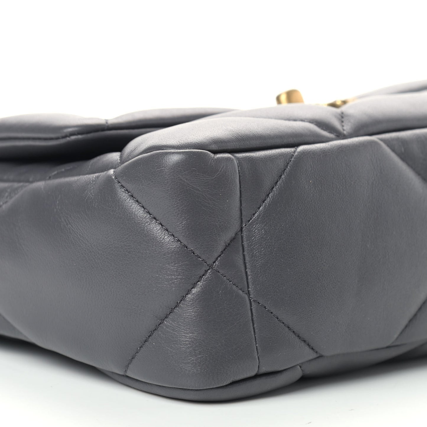 Lambskin Quilted Medium Chanel 19 Flap Dark Grey