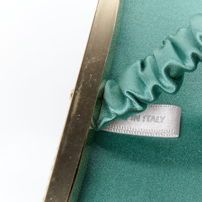 Jimmy Choo Satin Crystal Clemmie Clutch Smoke Green 7 of 10