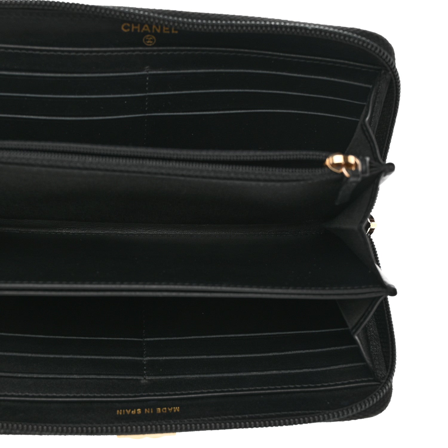 Chanel Caviar Quilted Boy Long Zip Around Wallet Black 5 of 8