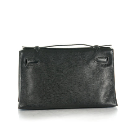 Hermes Evergrain Kelly Pochette Clutch Black 4 of 18
