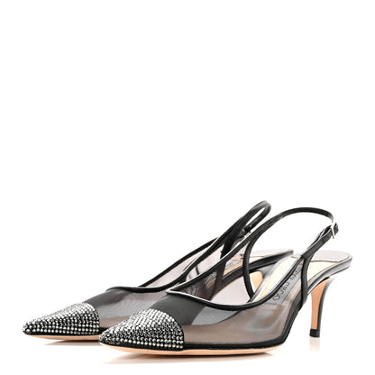 Jimmy Choo Mesh Crystal Anika 65 Pumps 38 Black 3 of 17