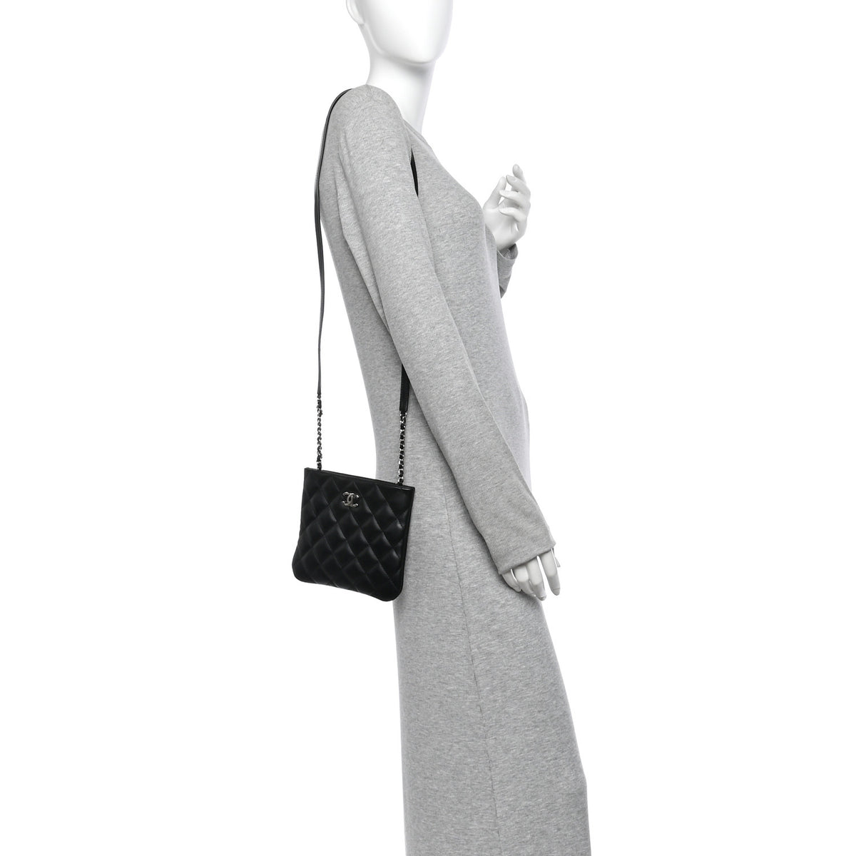 Lambskin Quilted Uniform Crossbody Bag Black