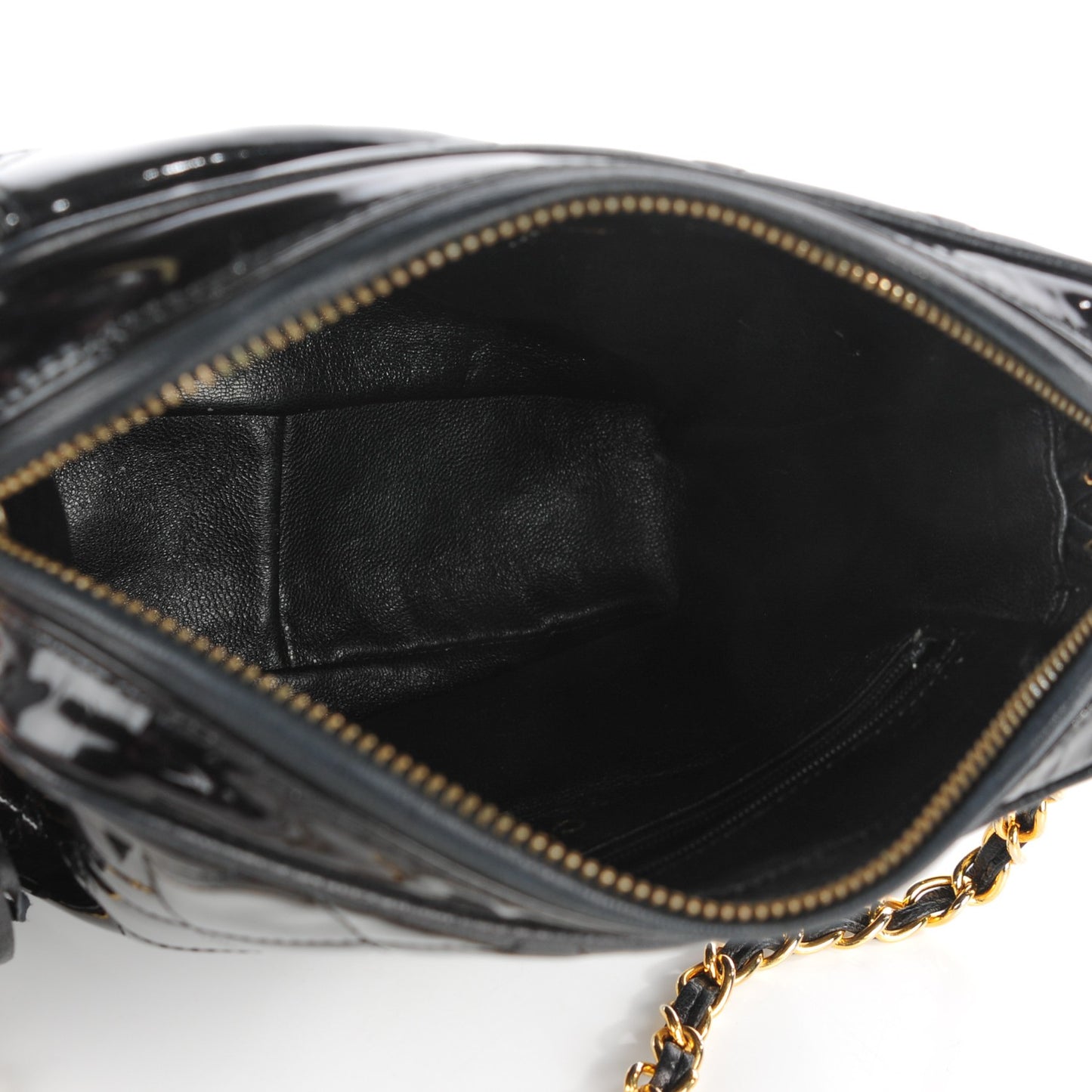 Patent Quilted Tassel Camera Case Black