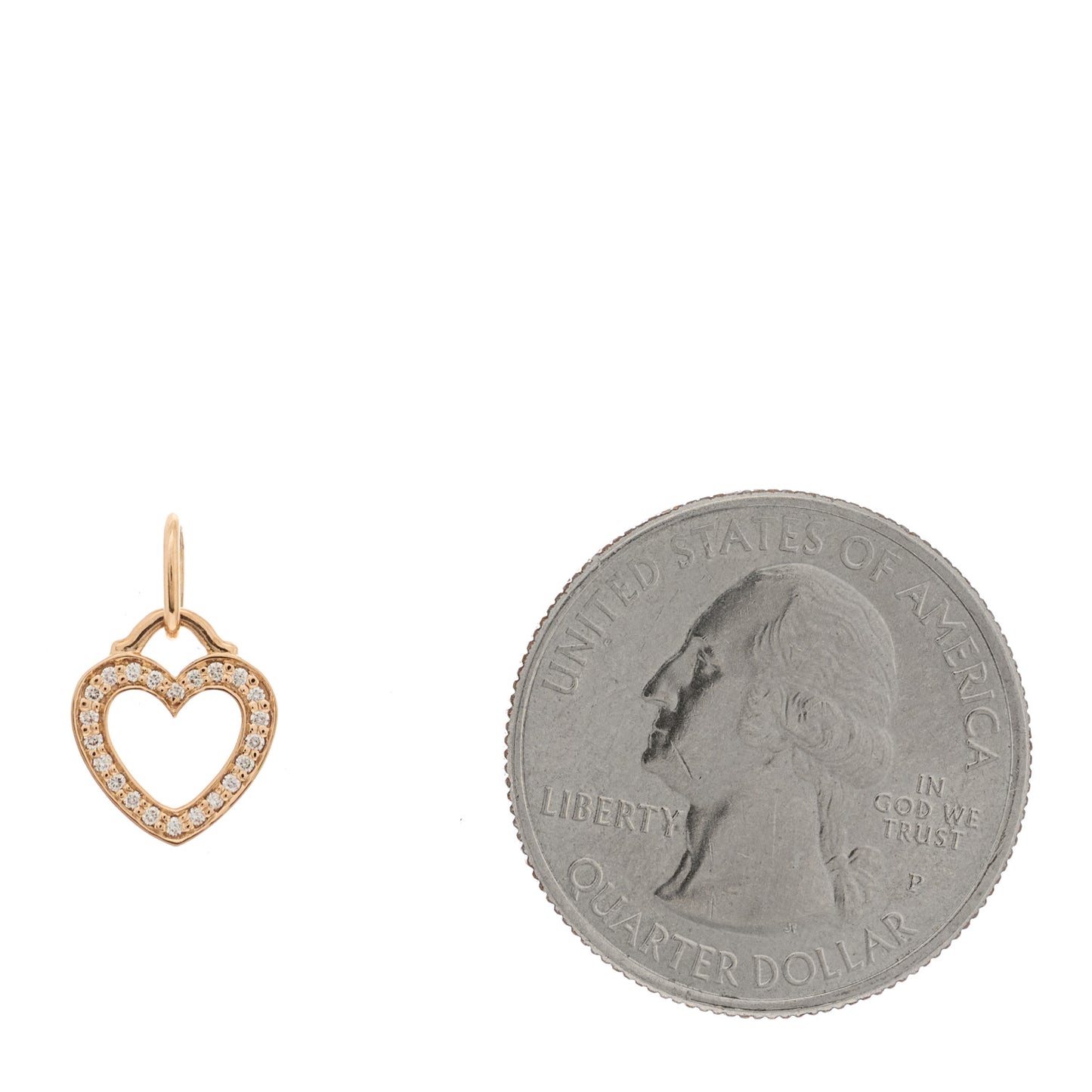 18K Rose Gold Diamond Sentimental Heart Pendant
