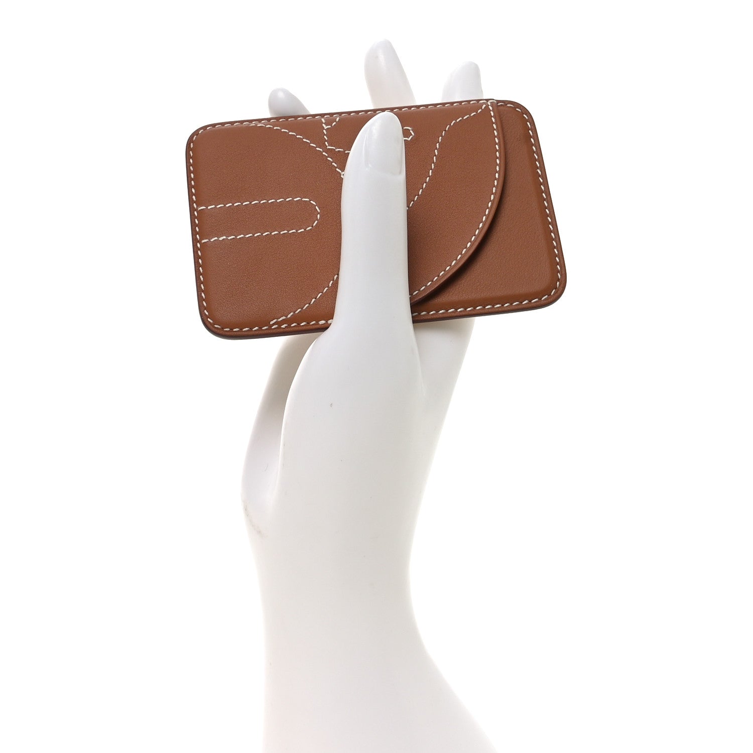 Hermes Swift Stitched Cheval MagSafe Card Holder Gold 2 of 6