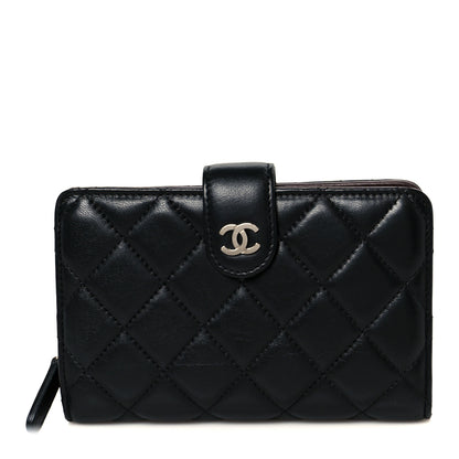 Chanel Lambskin Quilted Zipped Pocket Wallet Black 1 of 10