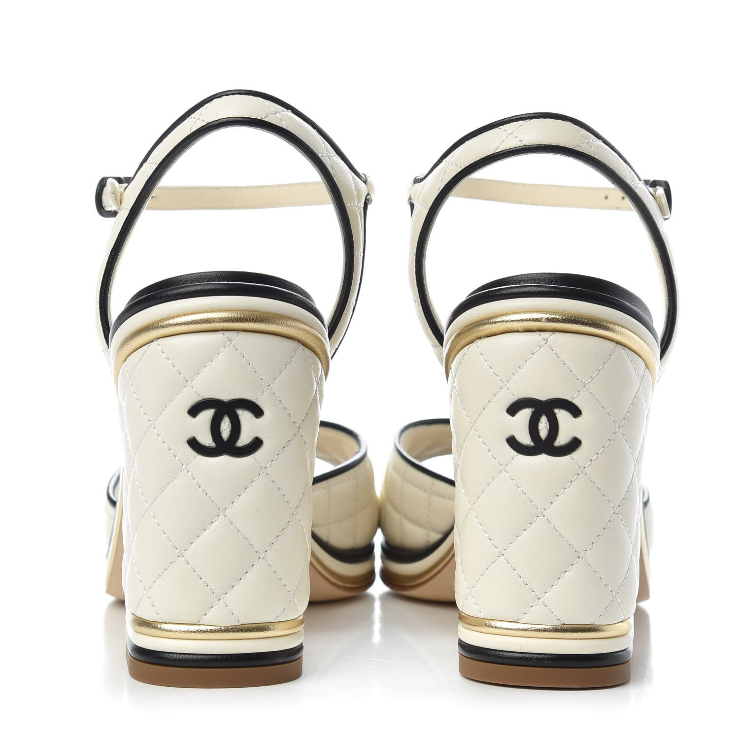 Chanel Lambskin Quilted CC Sandal 40 Ivory 7 of 11
