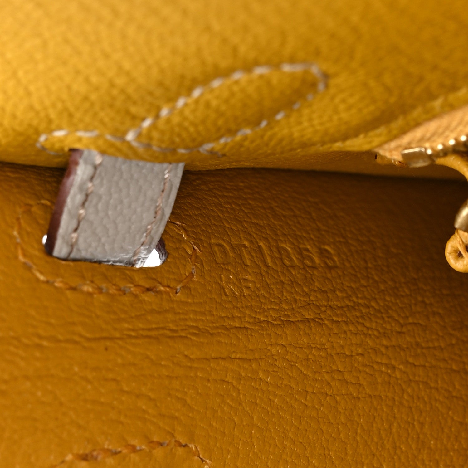 Hermes Chevre Mysore Horseshoe Kelly Sellier 25 Jaune Ambre Bleu Glacier 7 of 11