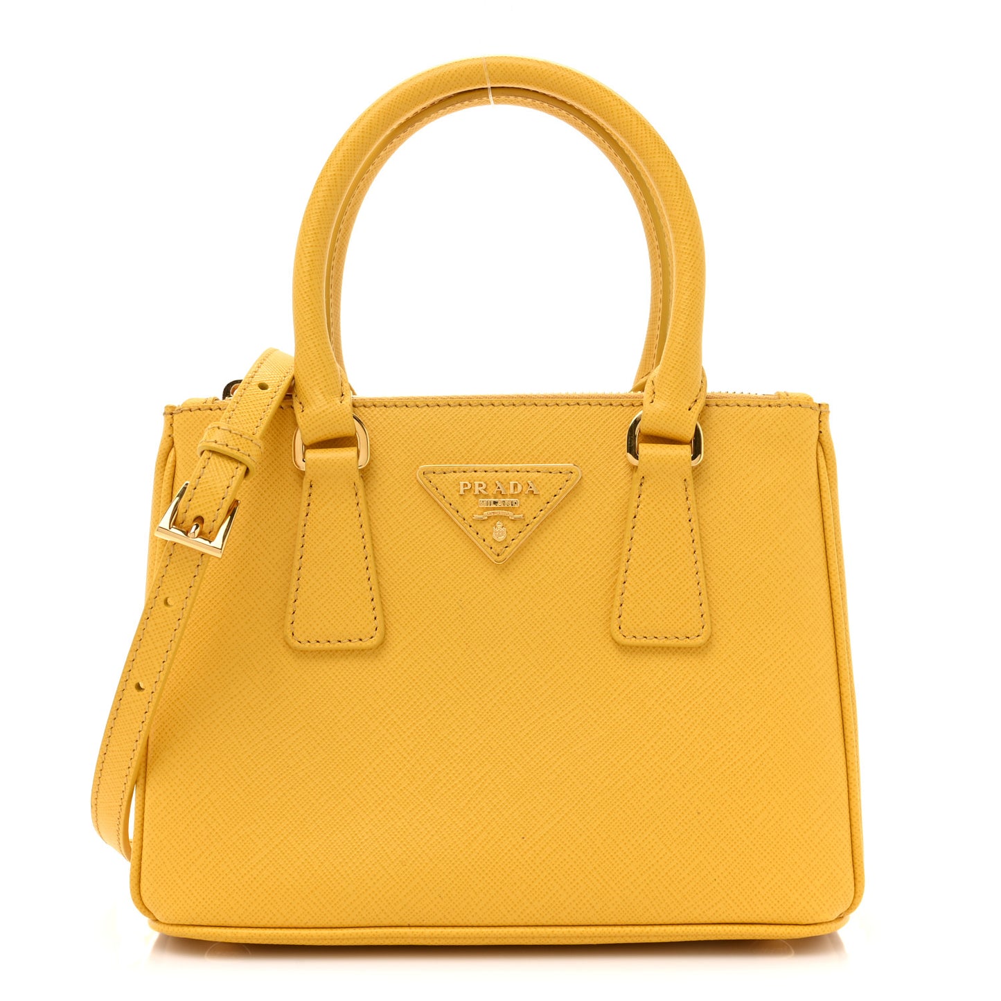 Saffiano Lux Mini Galleria Double Zip Tote Soleil