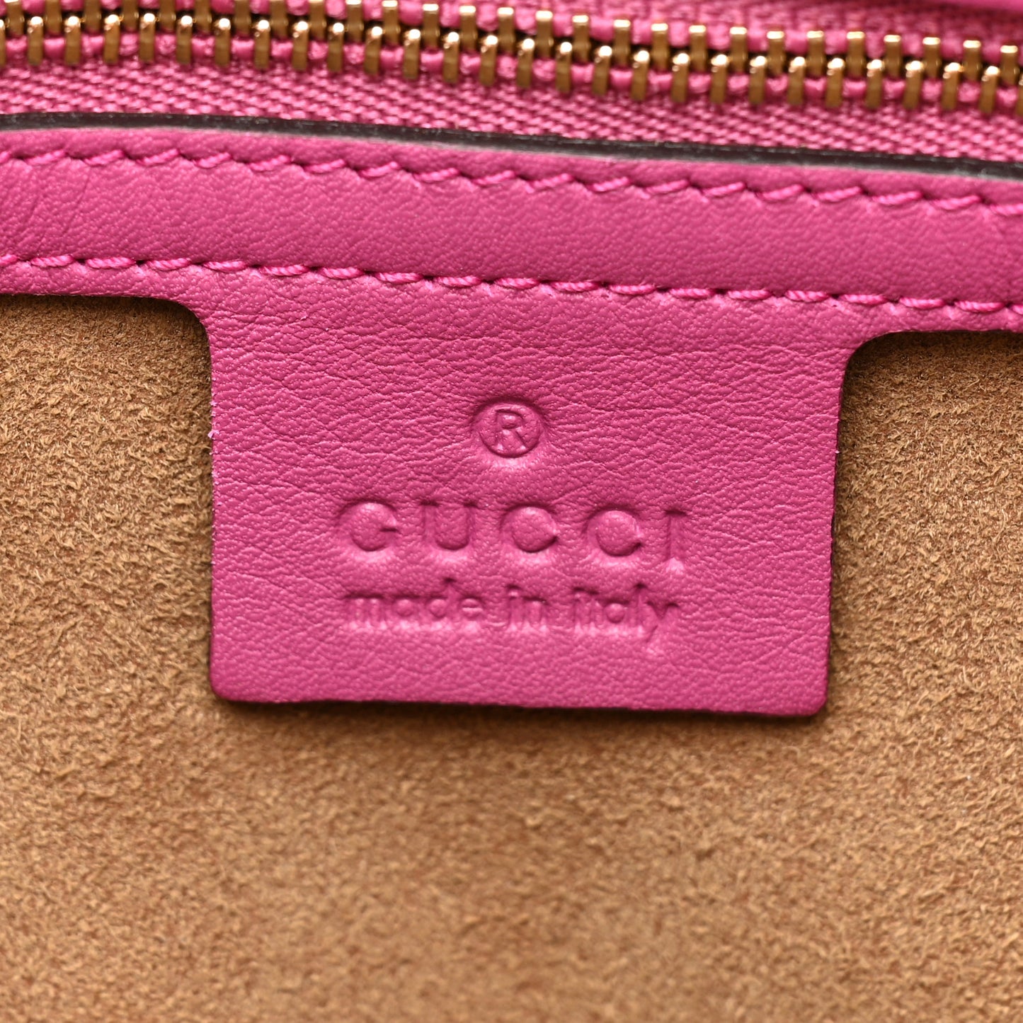 GG Supreme Monogram Moon Calfskin Small Boston Beige Ebony Hibiscus Red New Rosette