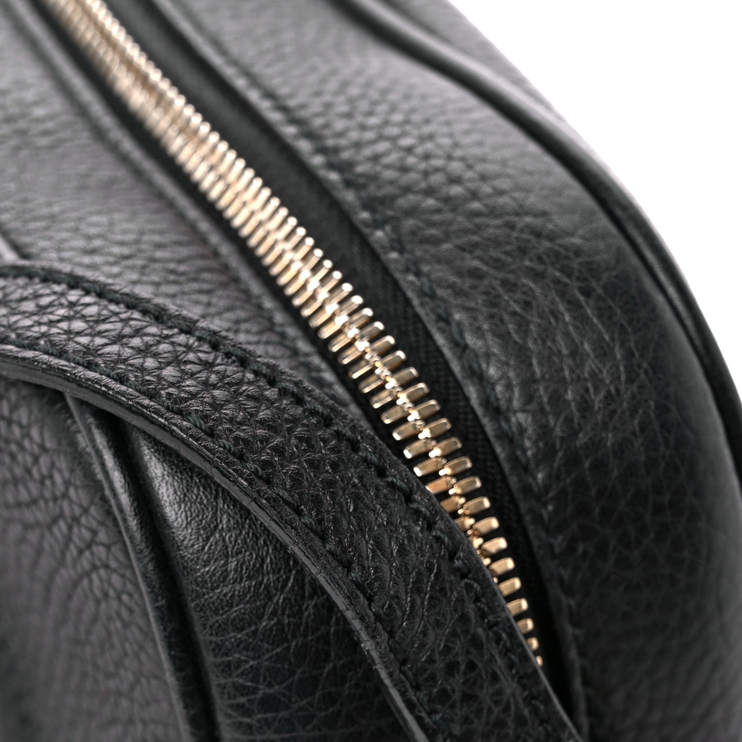 Pebbled Calfskin Small Soho Disco Bag Black