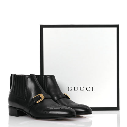 Gucci Waxed Calfskin Womens Ankle Boots 37.5 Black 13 of 13