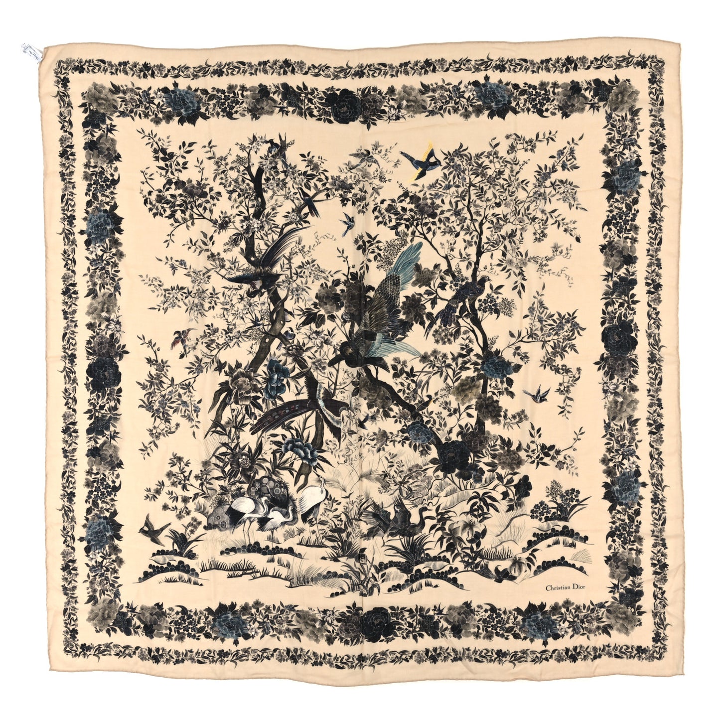 Silk Jardin D'Hiver Scarf Beige