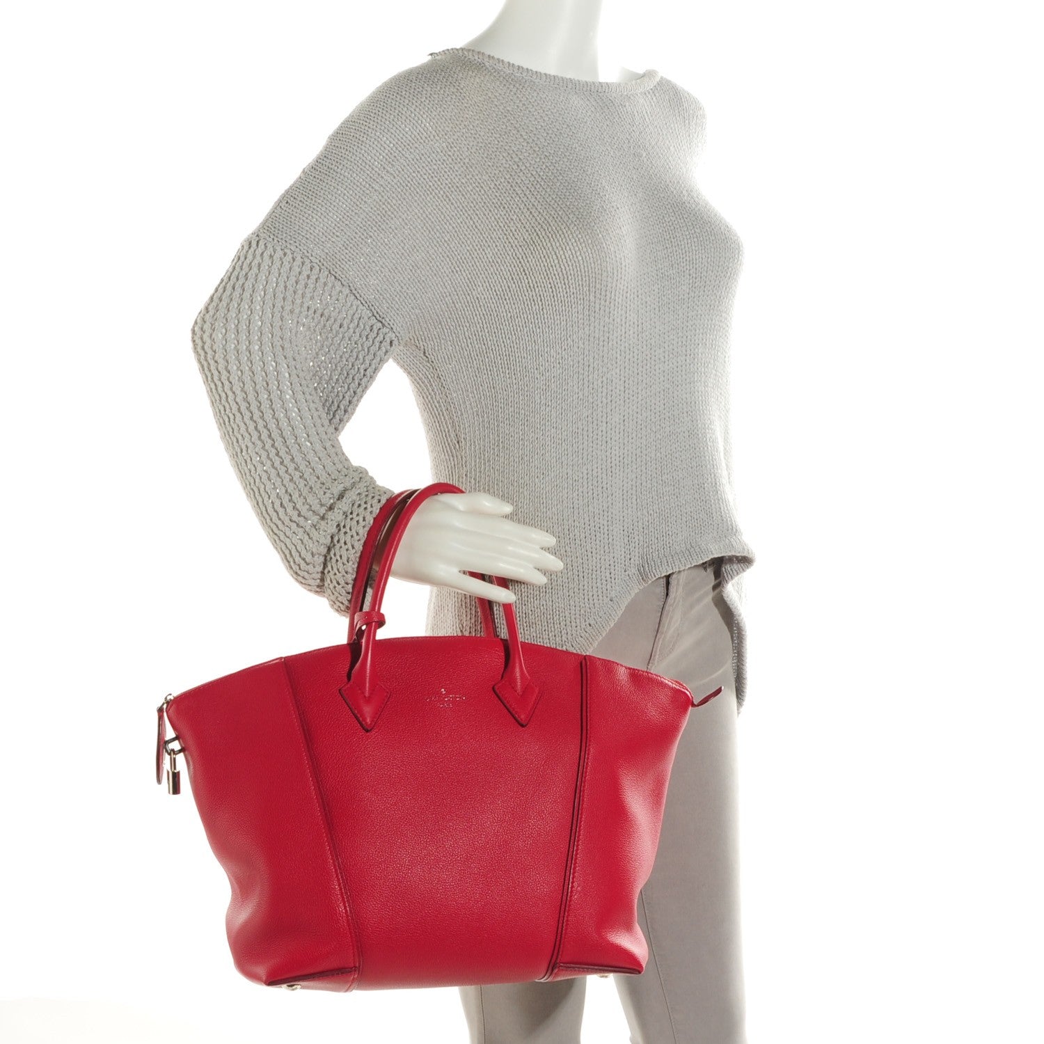 Louis Vuitton Veau Cachemire Soft Lockit MM Framboise 2 of 7