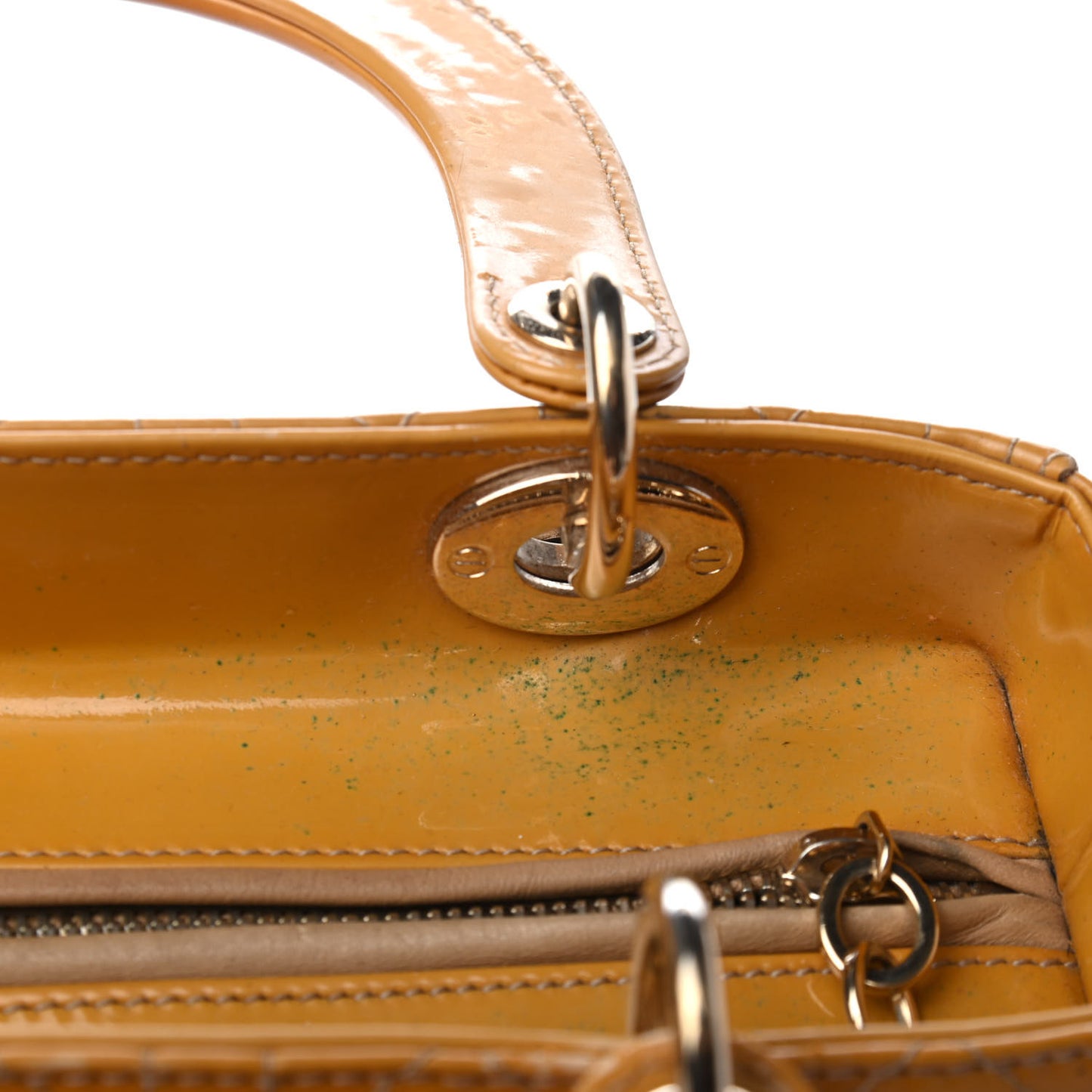 Patent Cannage Medium Lady Dior Beige