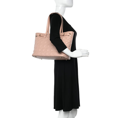 Christian Dior Coated Canvas Cannage Medium Panarea Tote Rosato 2 of 20