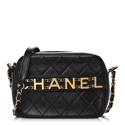 Chanel Calfskin Quilted Enchained Camera Case Bag Black 1 of 13
