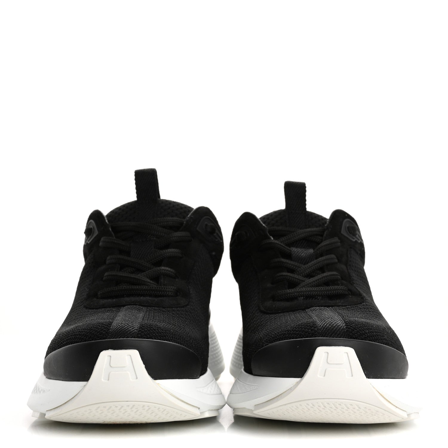 Hermes Technical Knit Suede Heros Sneakers 39 Black 3 of 14