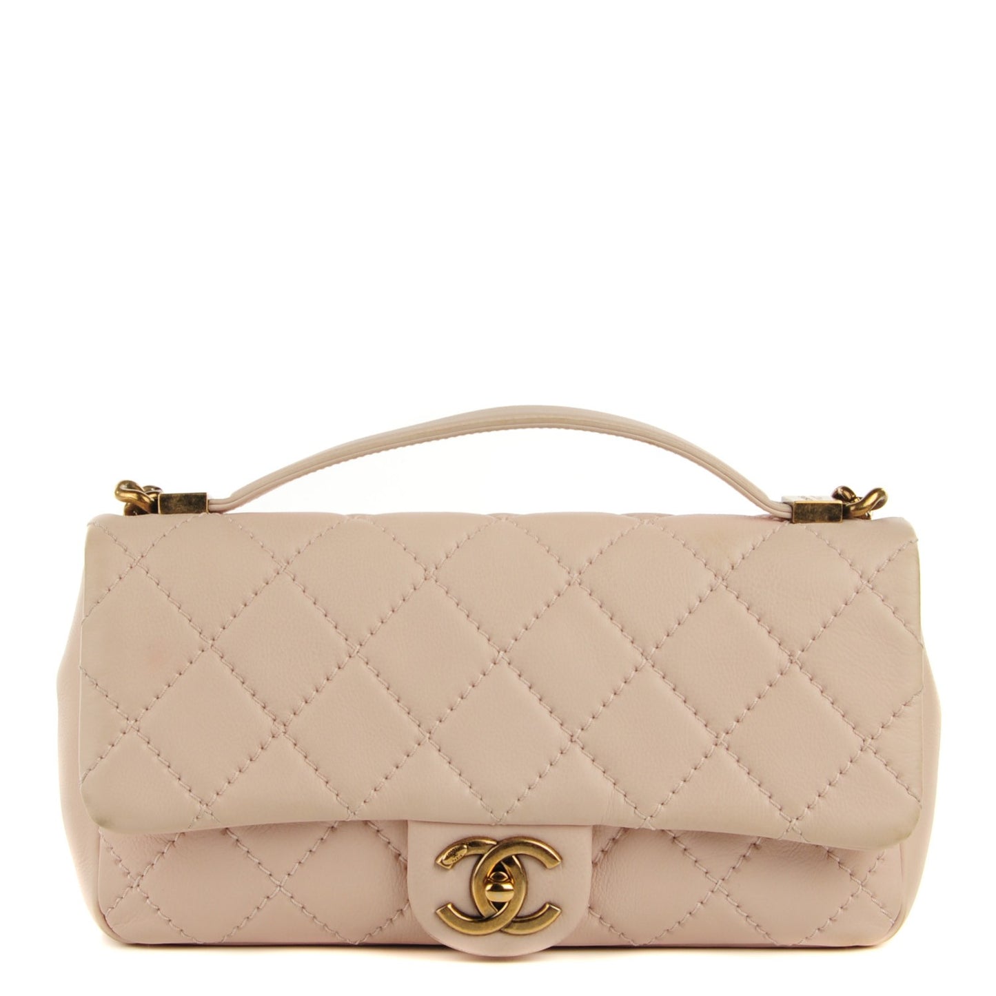 Calfskin Quilted Medium Urban Day Flap Light Pink