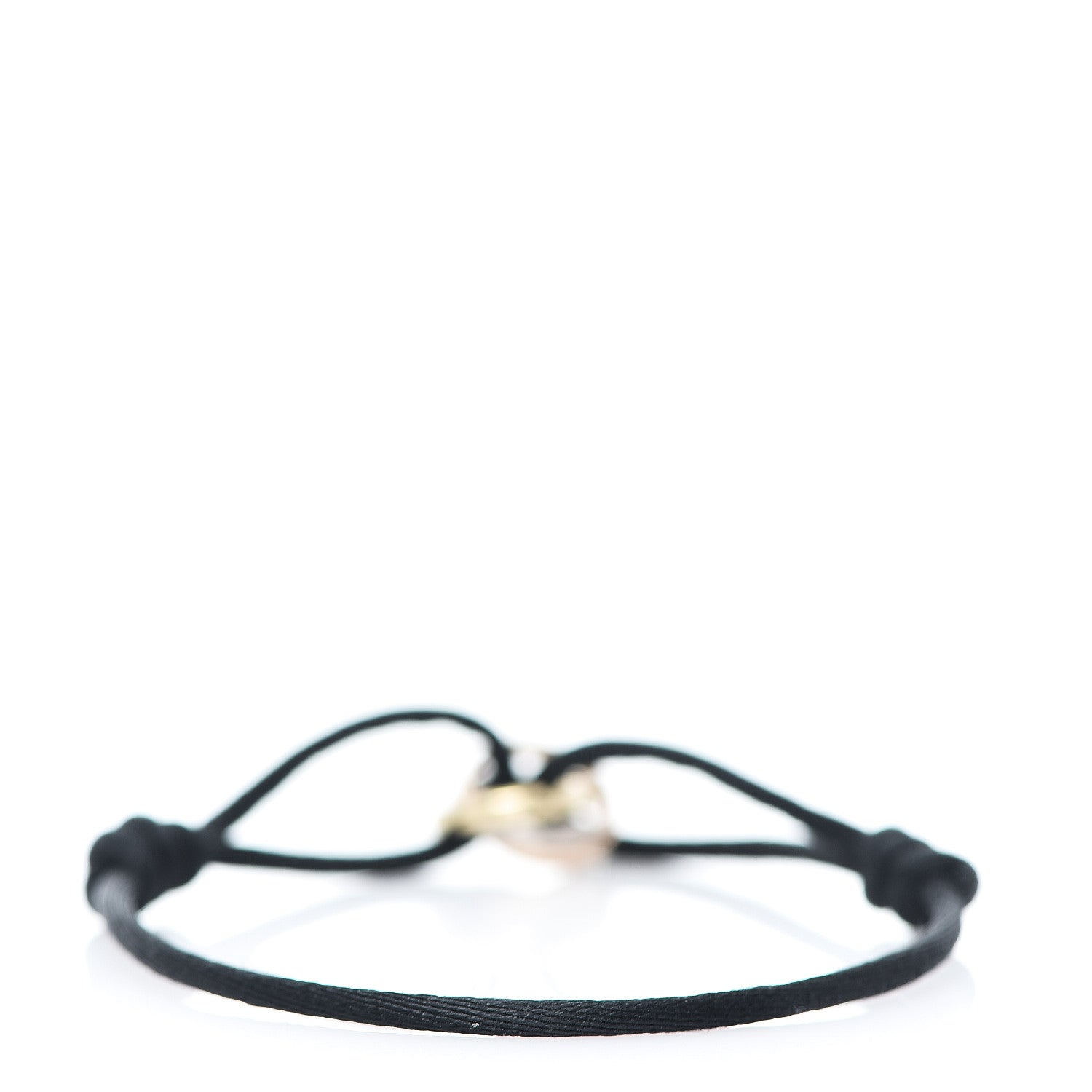 Cartier 18K Pink Yellow White Gold Trinity Adjustable Cord Bracelet Black 2 of 5