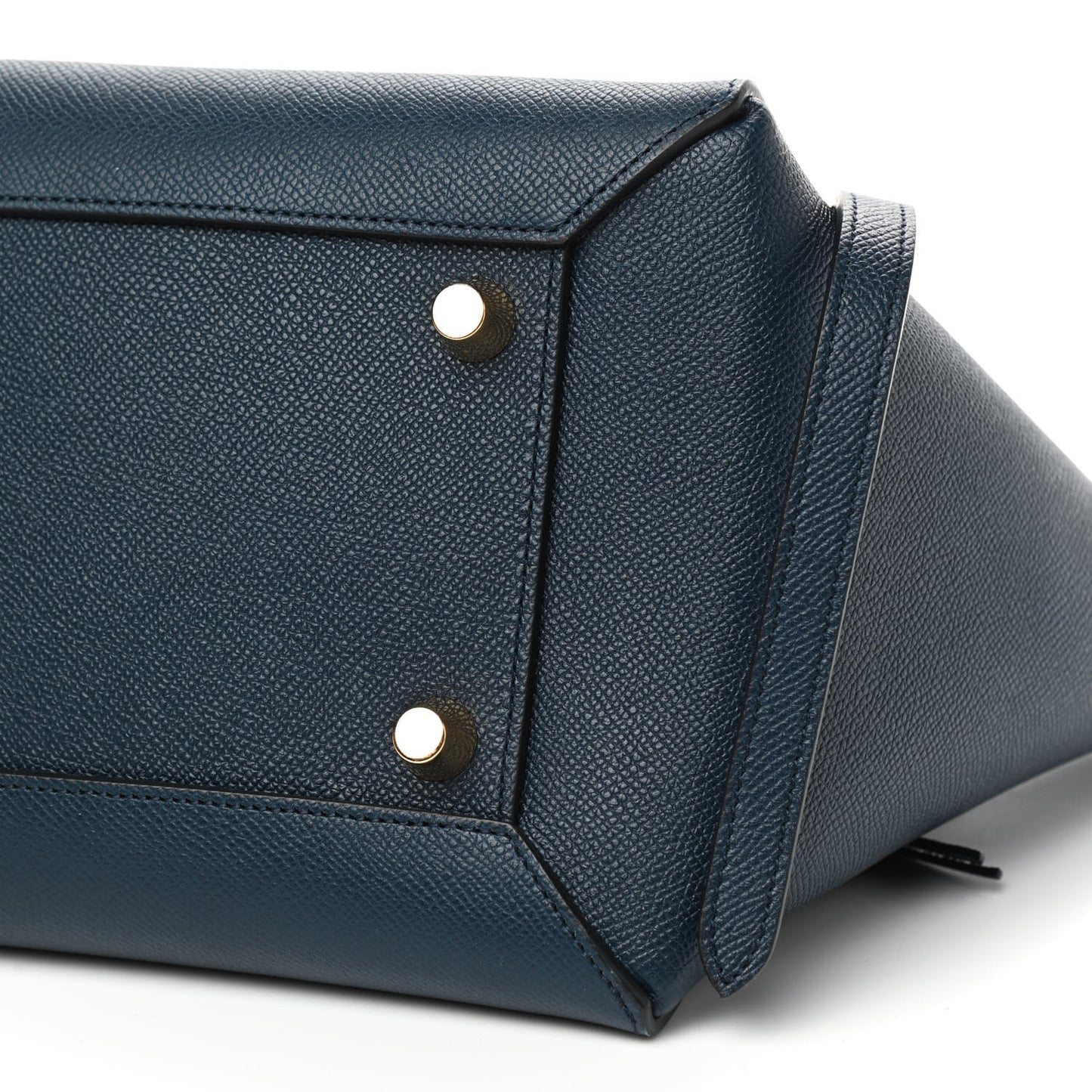 Grained Calfskin Mini Belt Bag Steel Blue