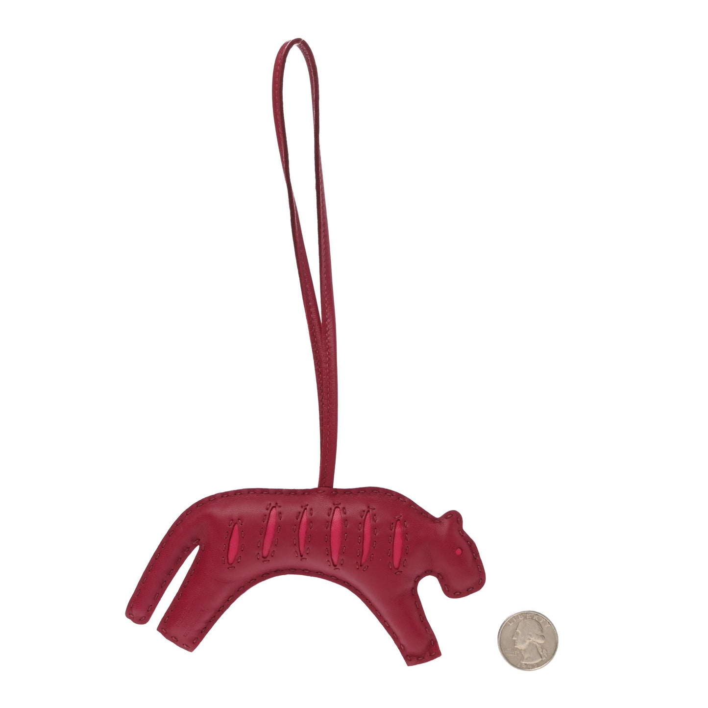 Milo Lambskin Rooroo Bag Charm Rouge H Rose Ete