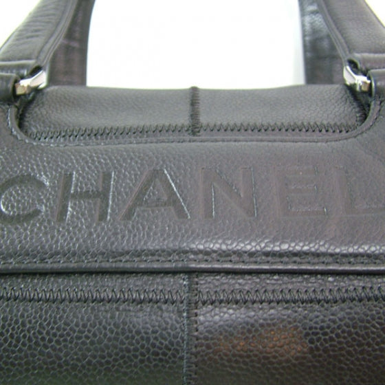 Caviar Square Stitched Tote Black