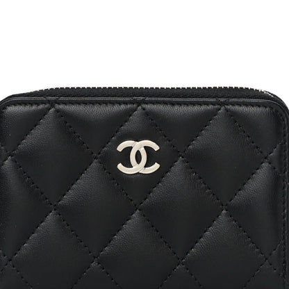 Chanel Lambskin Quilted Zip Coin Purse Black 8 of 11